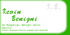kevin benigni business card